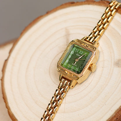 Women's Square Copper Strips Mid-ancient Watch