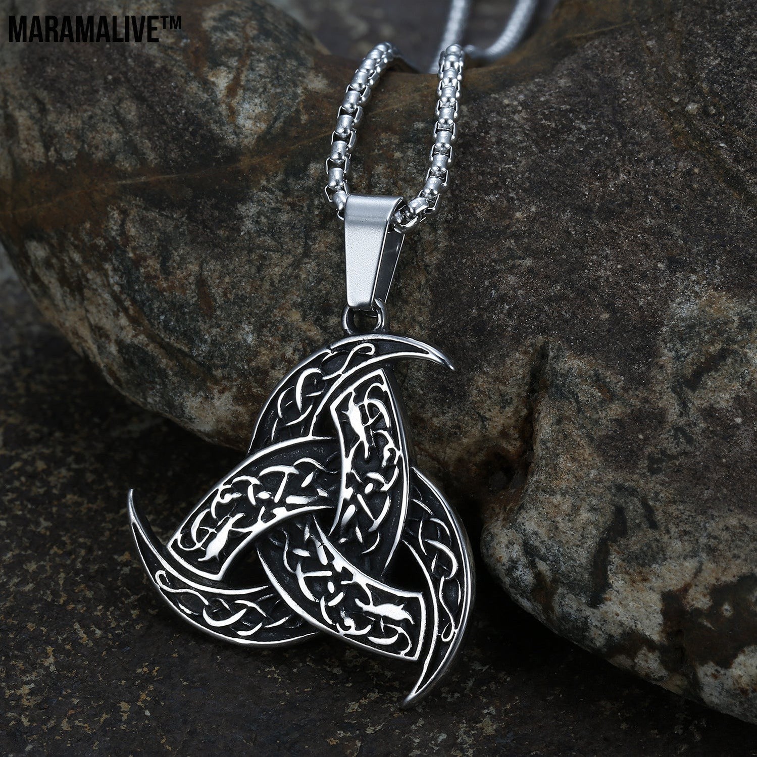 Odin Horn Dragon Pendant Necklace