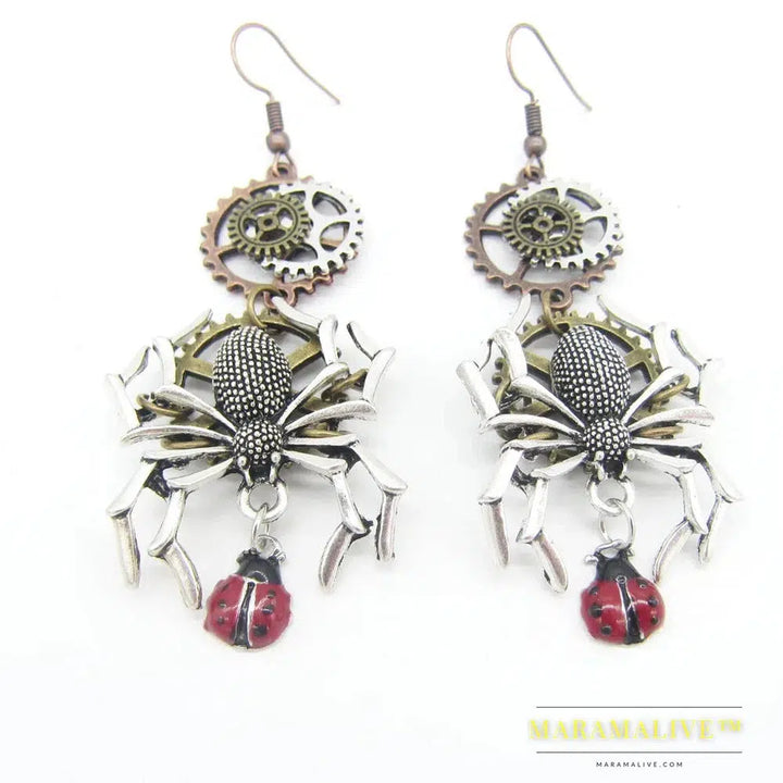 Original Design Octopus/Butterfly/ Owl /Dragonfly/ Phoenix Head/ Vintage Gears Steampunk Drop Earrings Fashion Jewelry