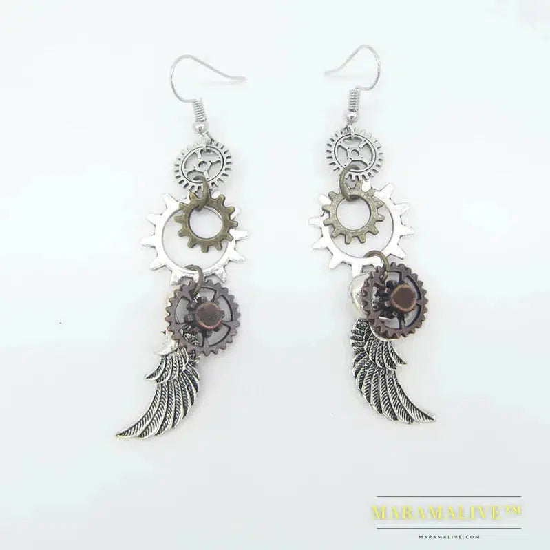 Original Design Octopus/Butterfly/ Owl /Dragonfly/ Phoenix Head/ Vintage Gears Steampunk Drop Earrings Fashion Jewelry