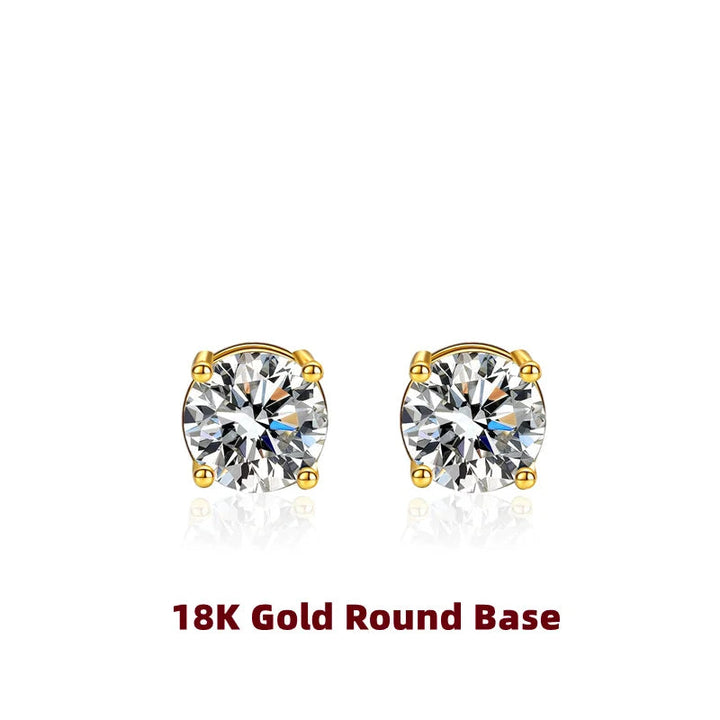 Original Real 18K Gold Moissanite Diamond Earrings Authentic AU750 Present Exquisite Gift For Woman Female Fine Jewelry