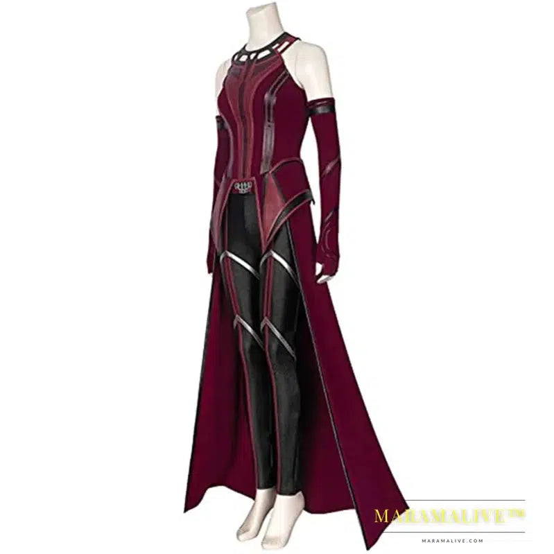 Outfits for Scarlet Witch Cosplay Costume Red Tops Pants Cloak Headpiece Sexy Halloween Outfits Gifts