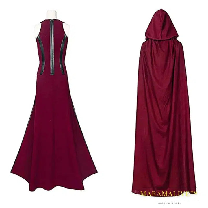 Outfits for Scarlet Witch Cosplay Costume Red Tops Pants Cloak Headpiece Sexy Halloween Outfits Gifts