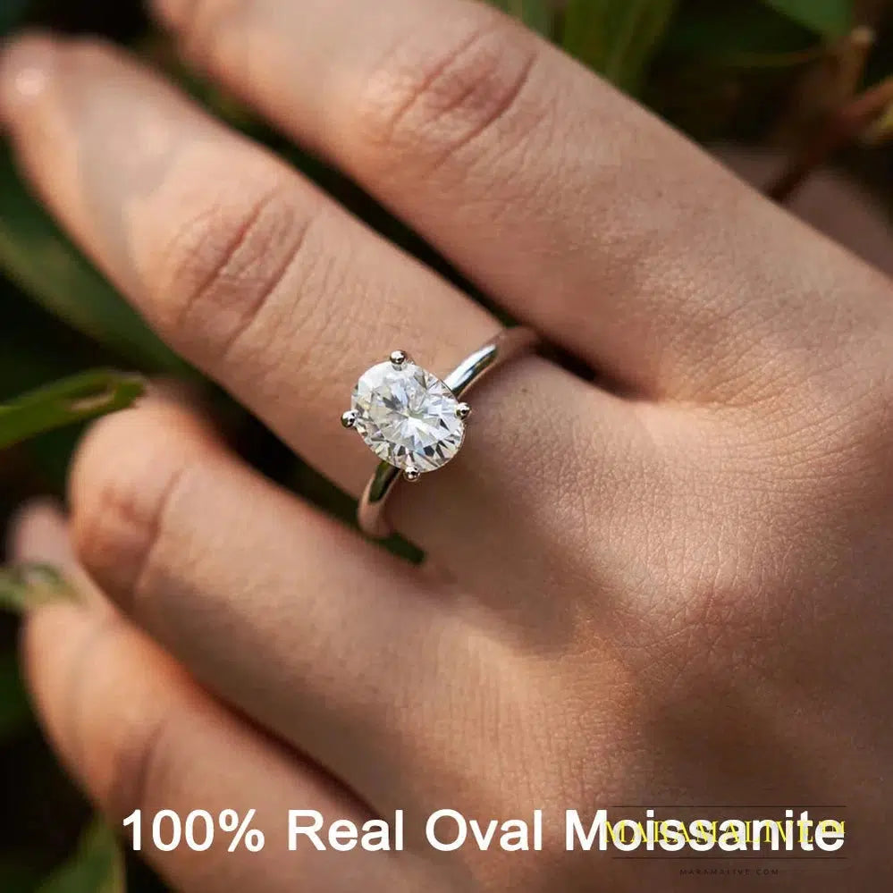 Oval Moissanite Ring For Woman 925 Sterling Silver Lab Created Diamond Ring With Certificate Original 3CT Wedding Band Jewelry