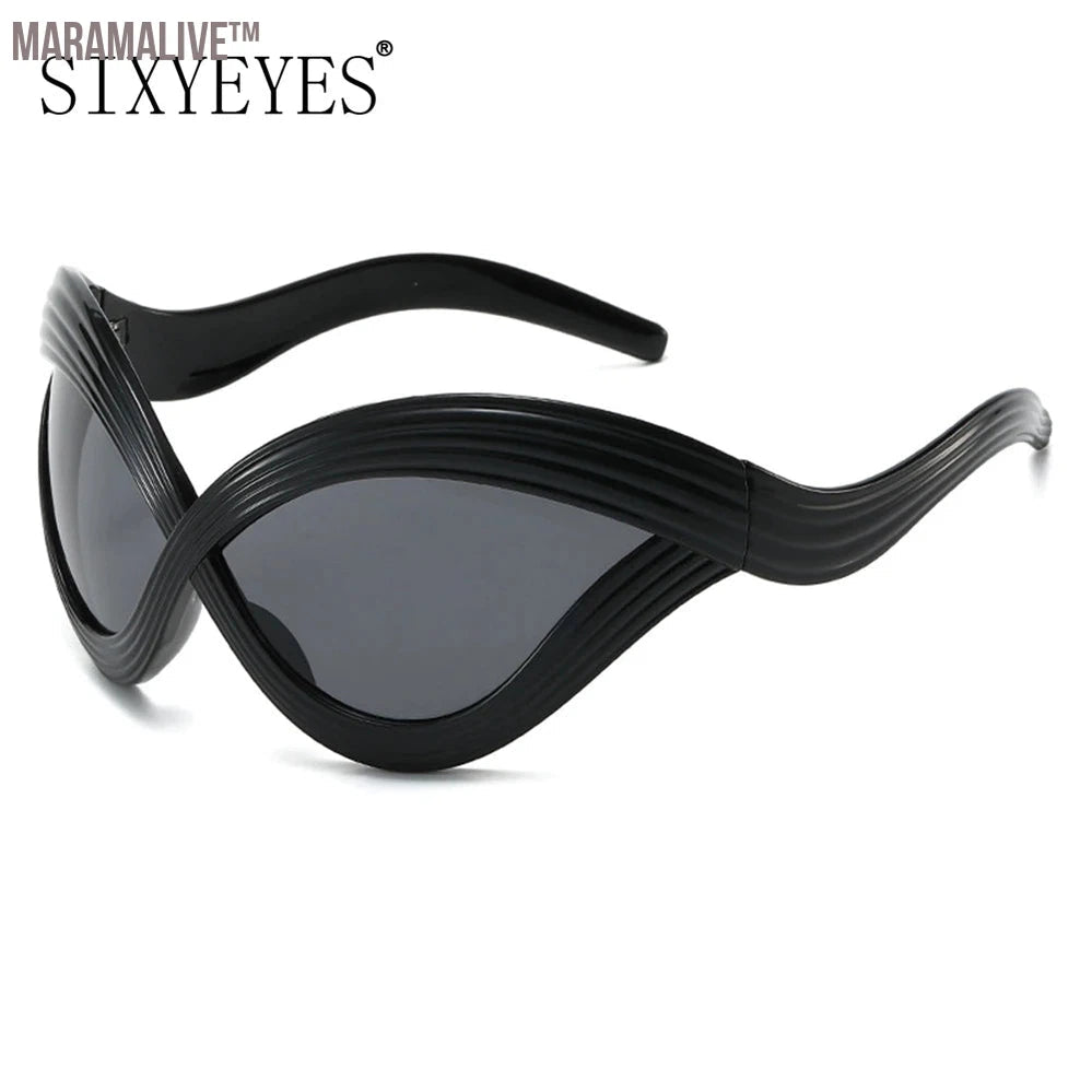 Oversized Cat Eye Sunglasses Goggle Women Men 2000's Futuristic Punk Sun Glasses Party Eyewear UV400 Y2k Eyeglass Cool Shades