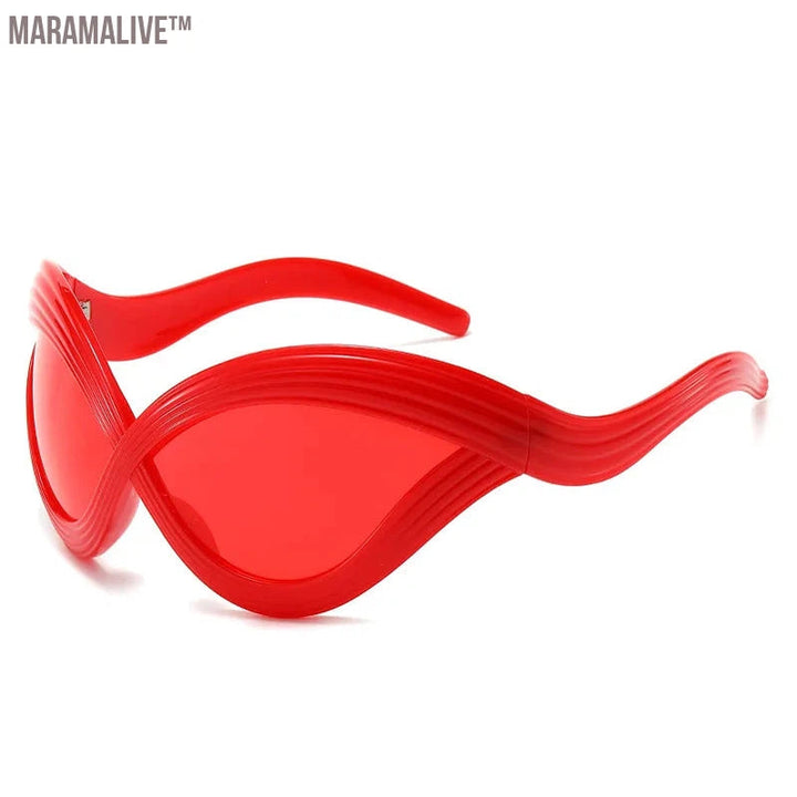 Oversized Cat Eye Sunglasses Goggle Women Men 2000's Futuristic Punk Sun Glasses Party Eyewear UV400 Y2k Eyeglass Cool Shades