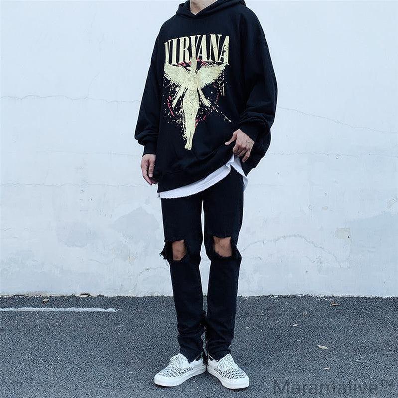 Oversized Punk Style & Hoodie Sweatshirt: Edgy Look