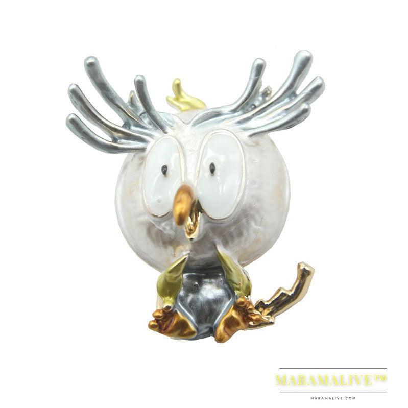 Painted Bird Brooch, Alloy Diamond-studded Clothing Accessories