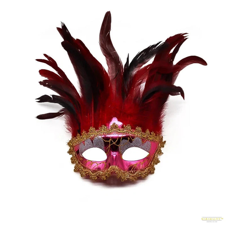 Party Mask Feather Masks Venetian Masquerade Halloween Mask Cosplay Women Eye Masque Bar Nightclub Maske Ball Face