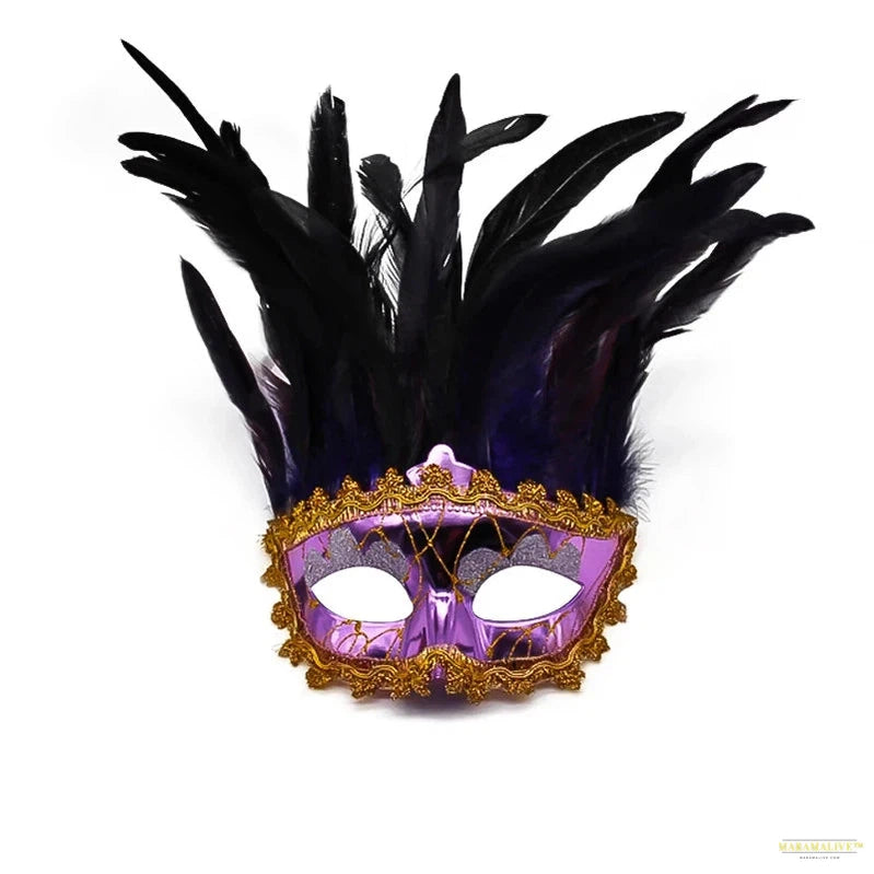 Party Mask Feather Masks Venetian Masquerade Halloween Mask Cosplay Women Eye Masque Bar Nightclub Maske Ball Face