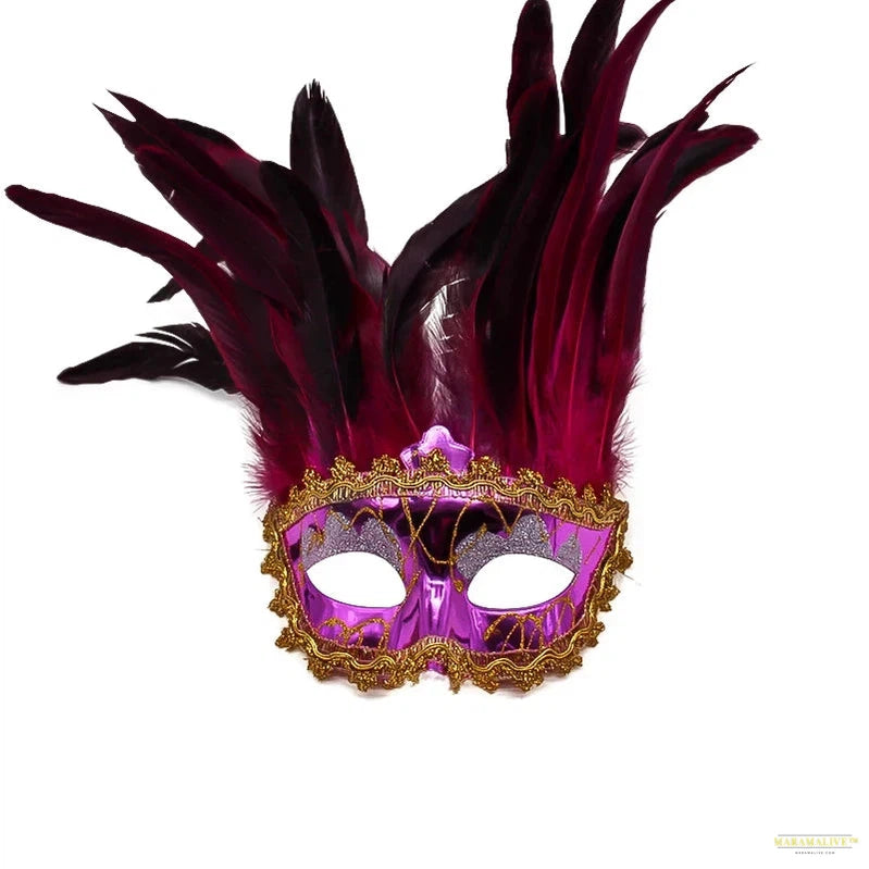 Party Mask Feather Masks Venetian Masquerade Halloween Mask Cosplay Women Eye Masque Bar Nightclub Maske Ball Face