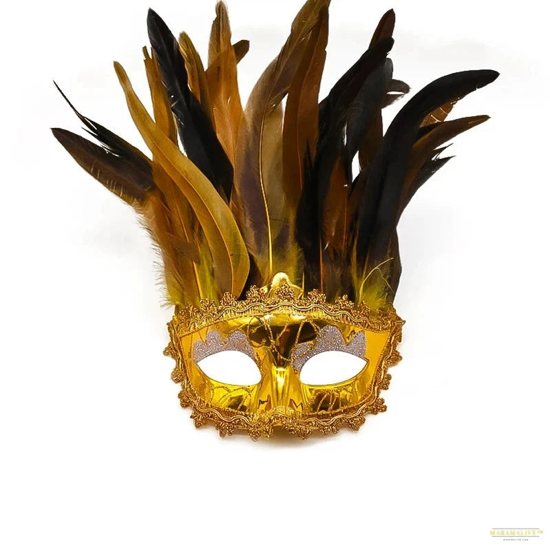 Party Mask Feather Masks Venetian Masquerade Halloween Mask Cosplay Women Eye Masque Bar Nightclub Maske Ball Face