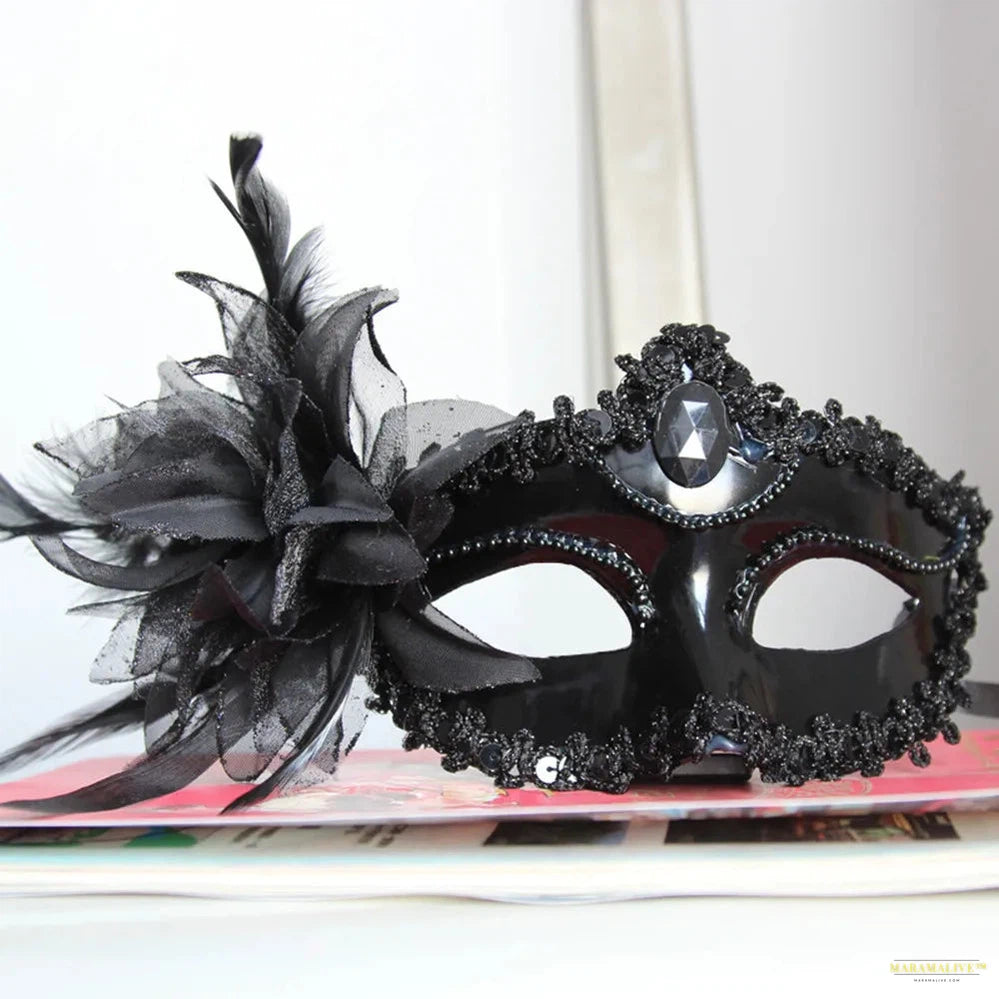 Party Mask Feather Masks Venetian Masquerade Halloween Mask Cosplay Women Eye Masque Bar Nightclub Maske Ball Face