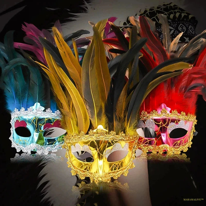 Party Mask Feather Masks Venetian Masquerade Halloween Mask Cosplay Women Eye Masque Bar Nightclub Maske Ball Face