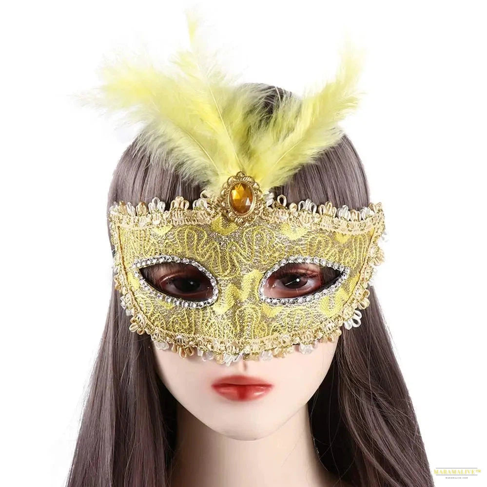 Party Mask Woman Masquerade Luxury Peacock Feathers Half Face Mask Cosplay Costume Venetian Mask For Children