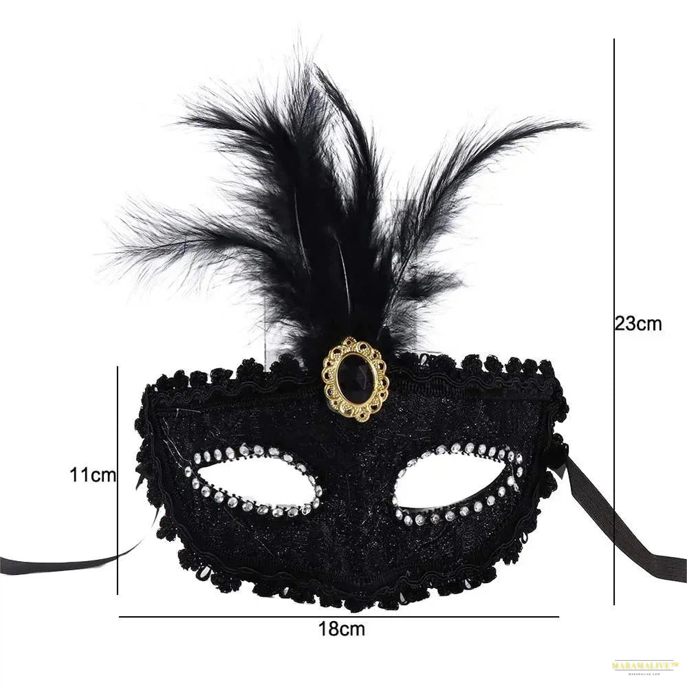 Party Mask Woman Masquerade Luxury Peacock Feathers Half Face Mask Cosplay Costume Venetian Mask For Children