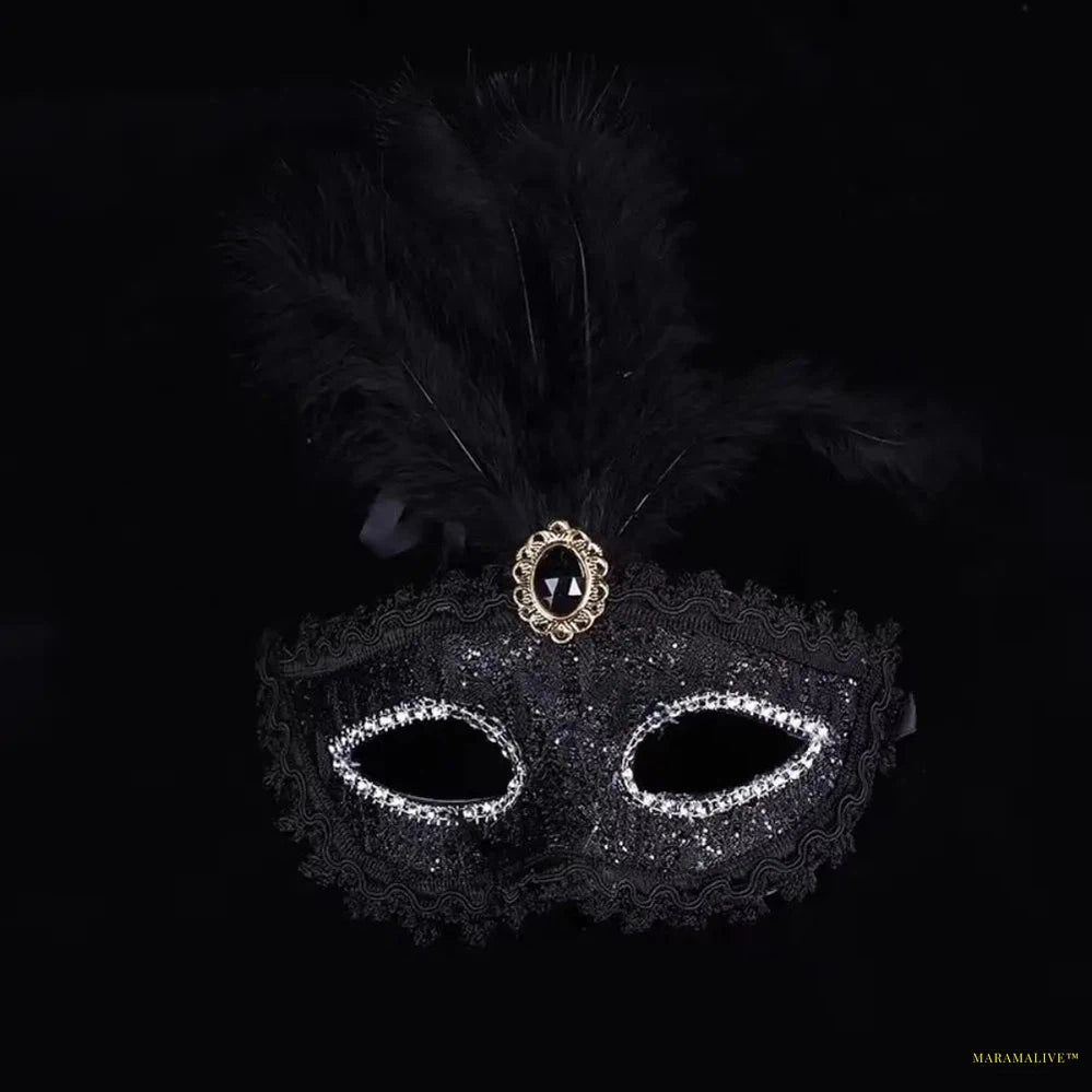 Party Mask Woman Masquerade Luxury Peacock Feathers Half Face Mask Cosplay Costume Venetian Mask For Children