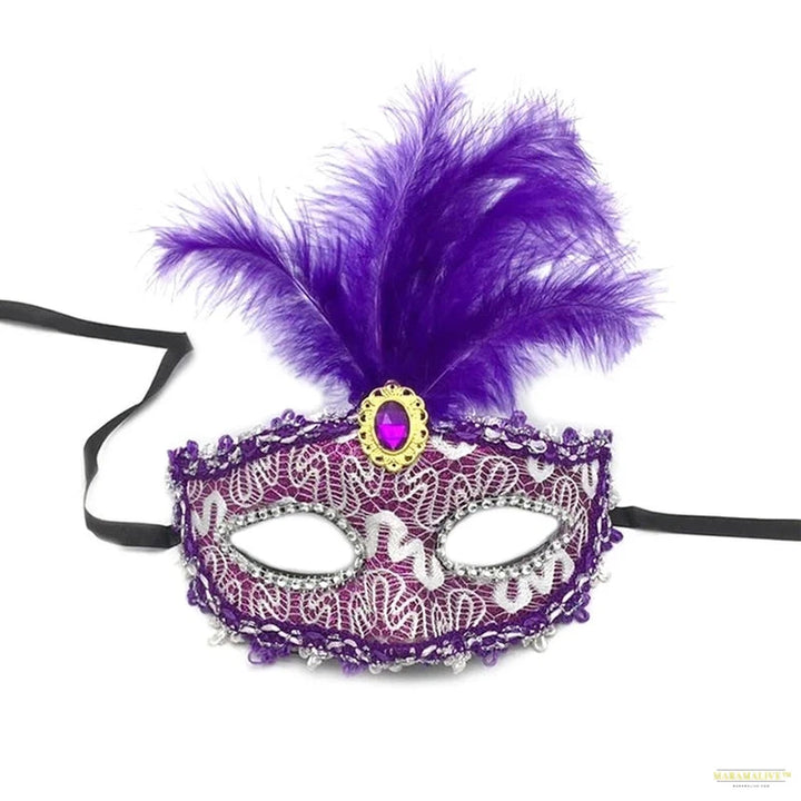 Party Mask Women Masquerade Luxury Peacock Feathers Half Face Mask Cosplay Costume Mask For Children