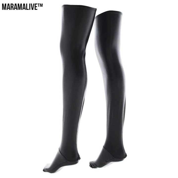 Patent Leather Socks Thigh Socks Faux Leather Pants