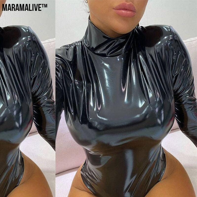 Patent leather bodysuit