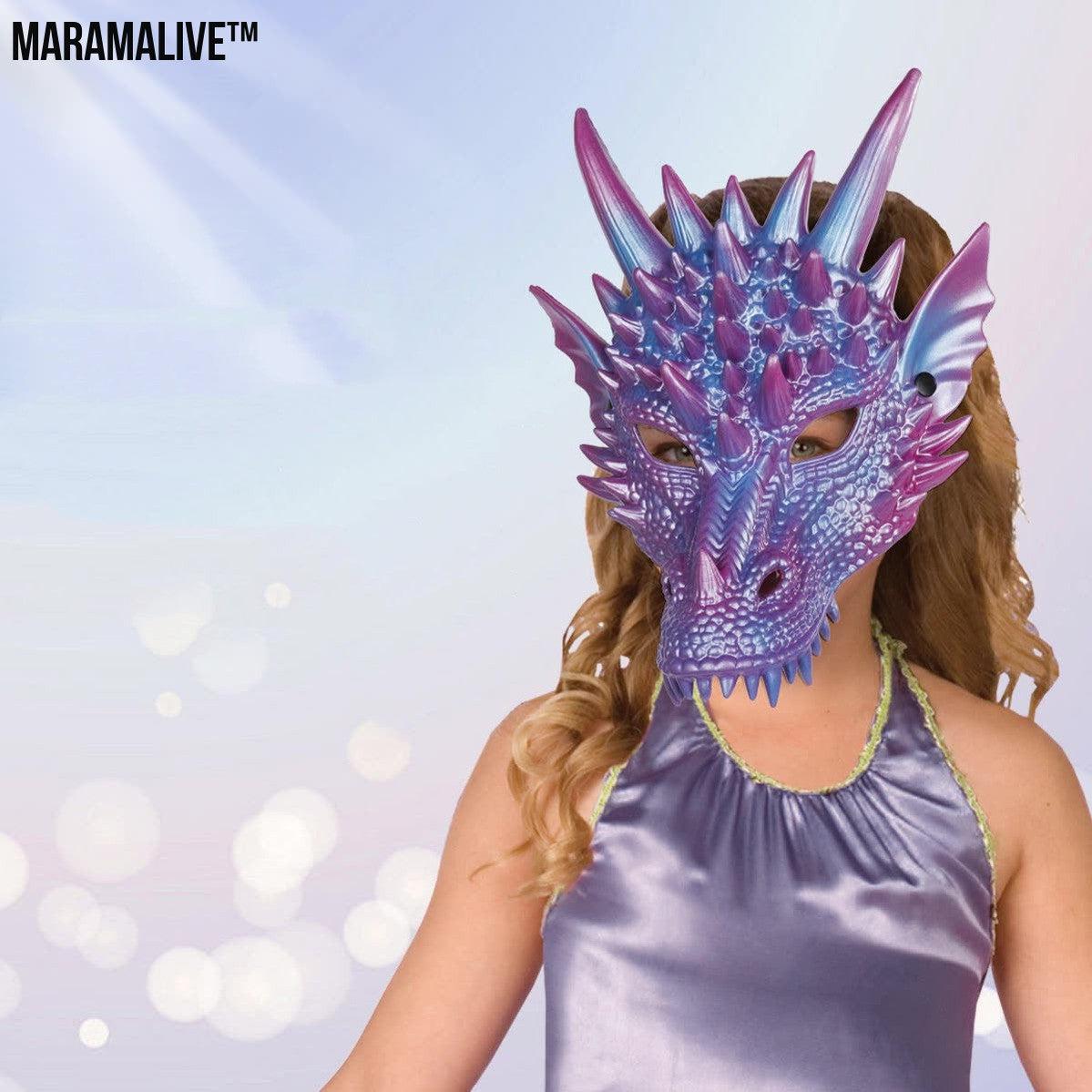 Pearl Blue Dragon Mask Cos Party