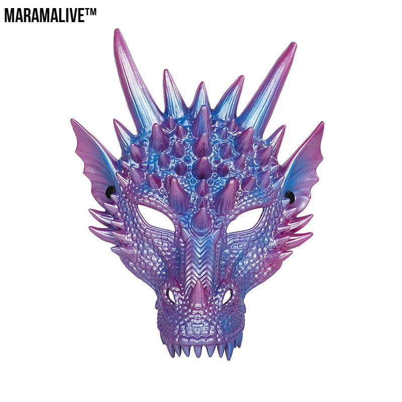 Pearl Blue Dragon Mask Cos Party