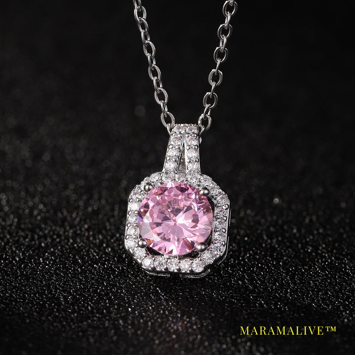 Perfume Bottle Pendant Necklace Women's Full Diamond