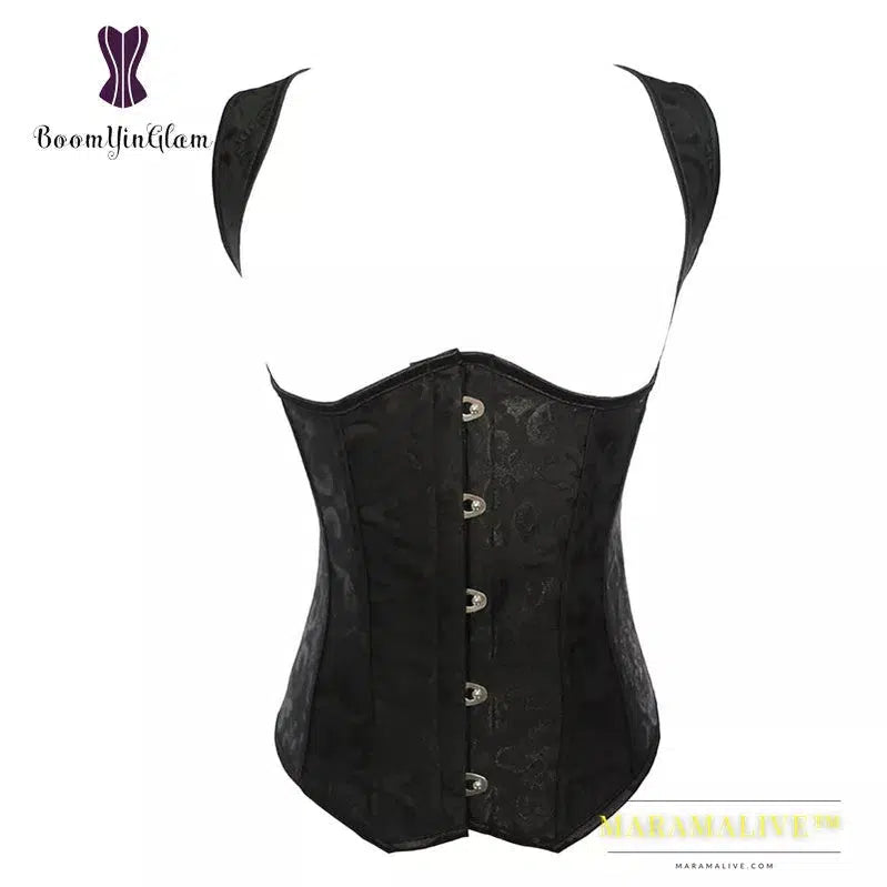 Personal Straps Steam Punk Style Spiral Steel boned Corset Body Shapewear Vest Jacquard Underbust Corset 824#