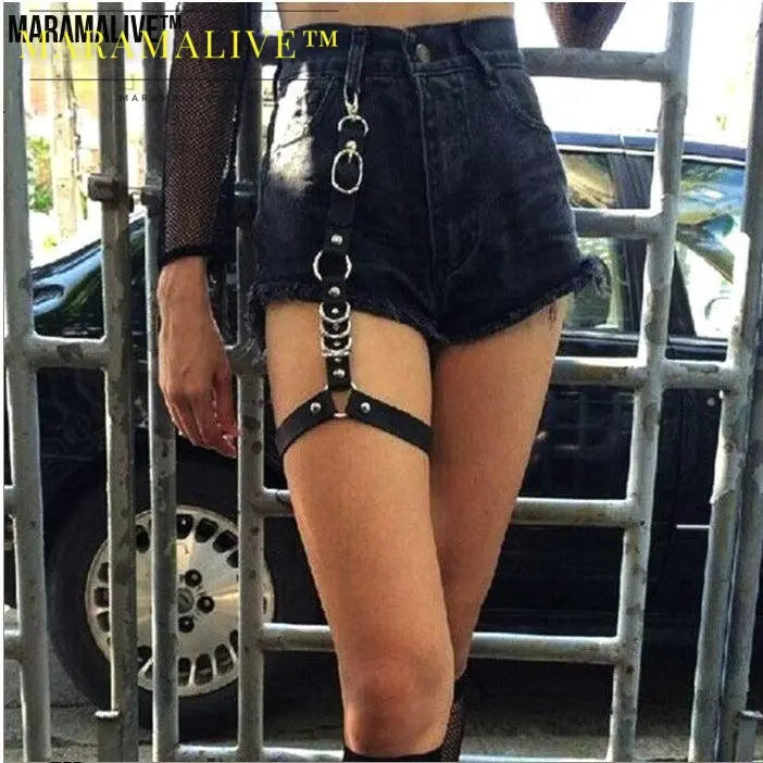 Personality Punk Fashion Gothic Style Women's Leggings Chain