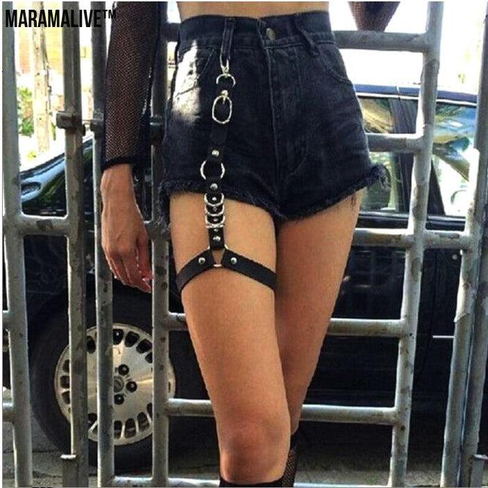 Personality Punk Fashion Gothic Style Women's Leggings Chain