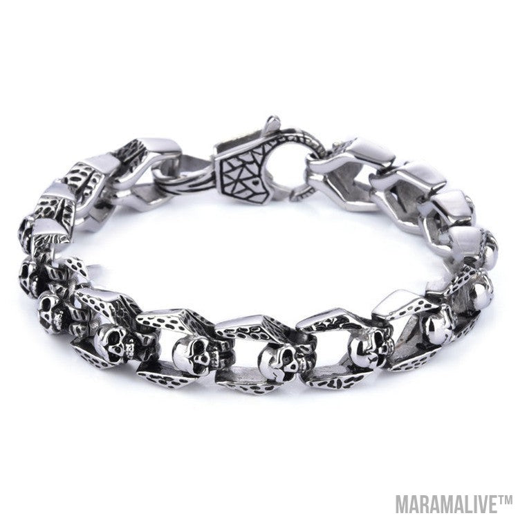 Personality Punk Skull Bracelet Stainless Steel