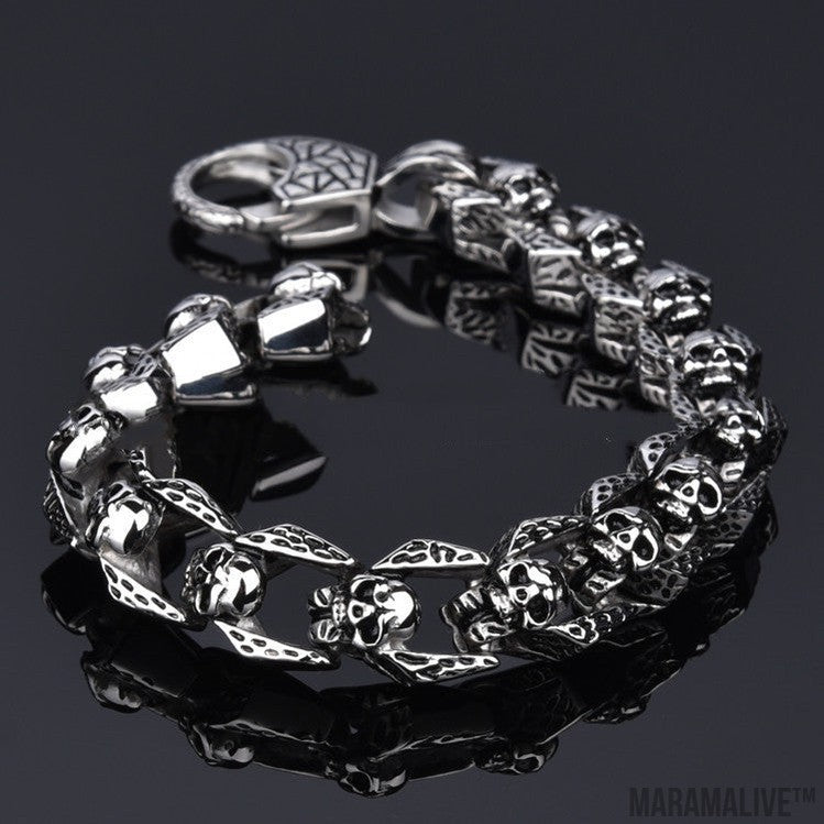 Personality Punk Skull Bracelet Stainless Steel