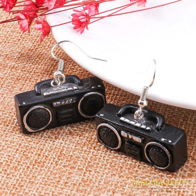 Personalized Old Object Ear Studs Telephone TV Iron Radio Retro Chinese Style Eardrop Earring