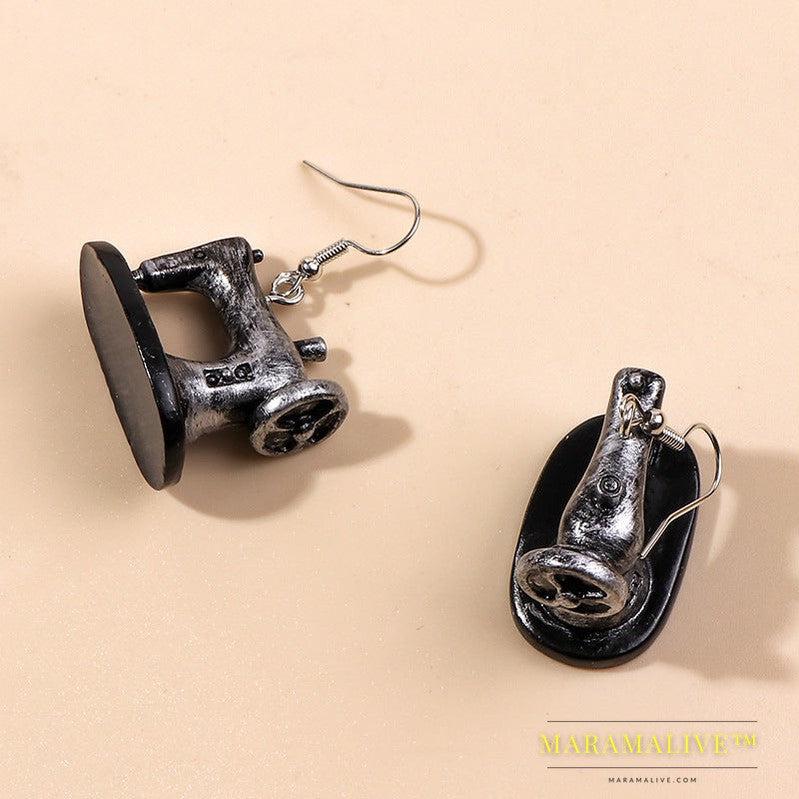 Personalized Old Object Ear Studs Telephone TV Iron Radio Retro Chinese Style Eardrop Earring