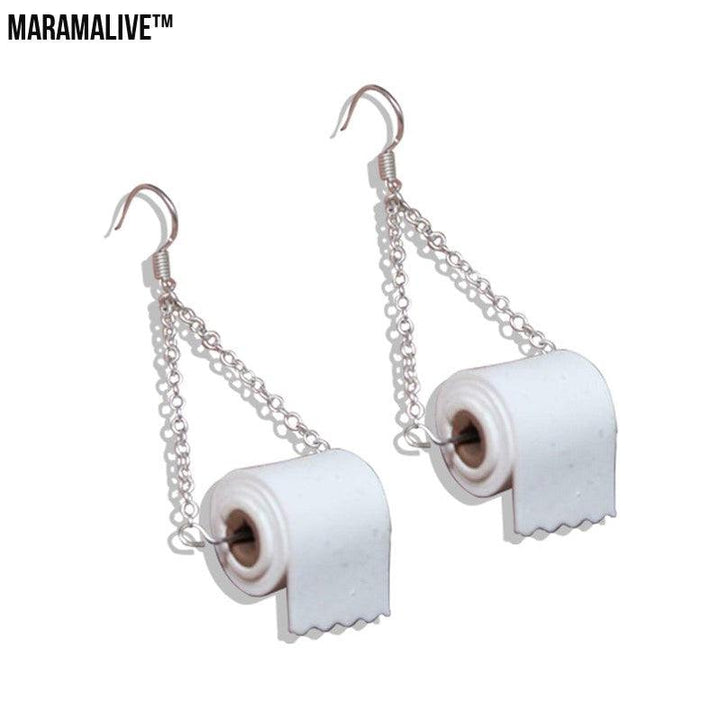 Personalized toilet roll paper earrings