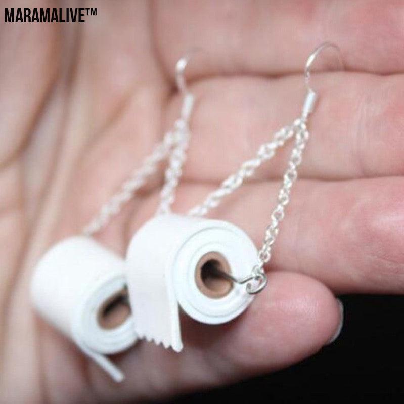 Personalized toilet roll paper earrings