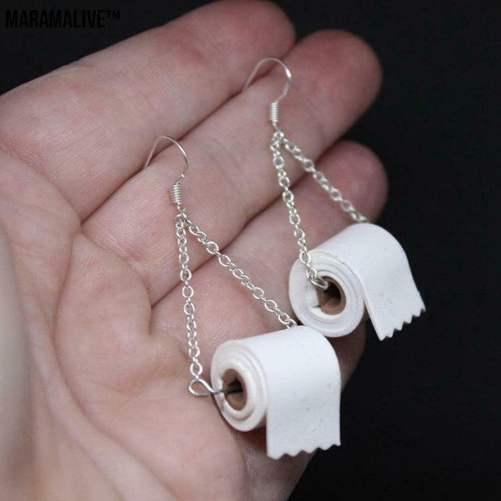 Personalized toilet roll paper earrings