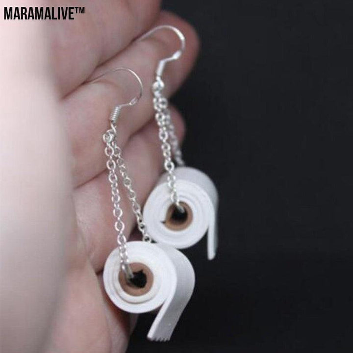 Personalized toilet roll paper earrings