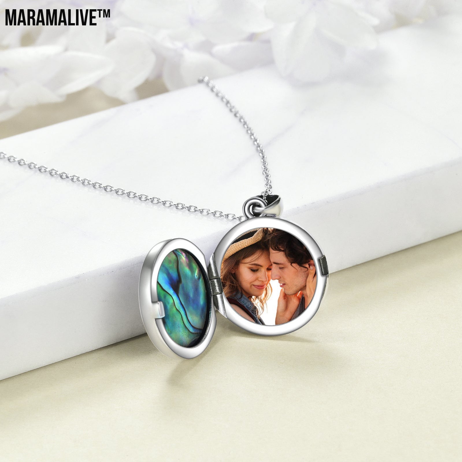 Photo Locket Necklace 925 Silver Celtic Knot for Women