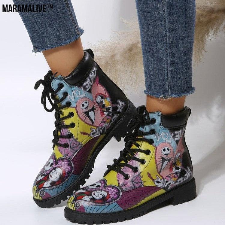 Platform Boots Locomotive Women's Retro Boots