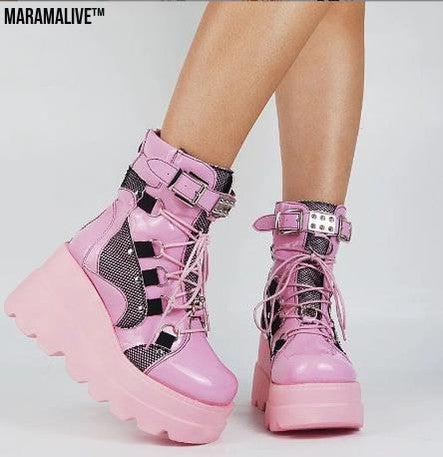 Platform Gothic Mid-calf Boots For Women Boots