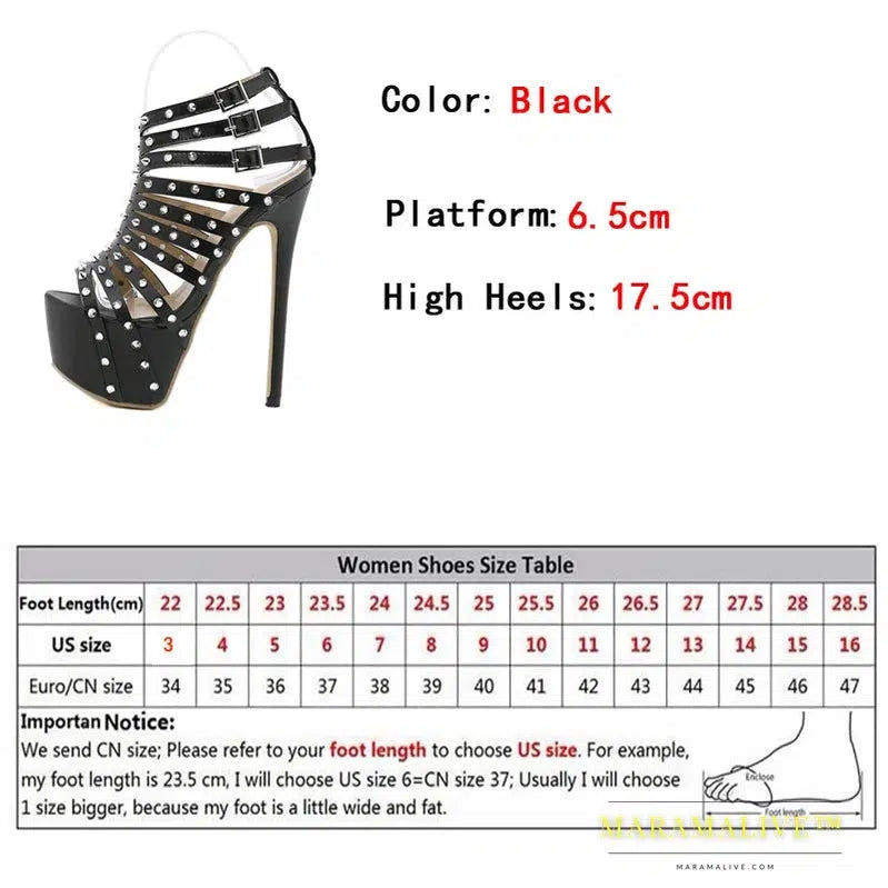 Platform High Heels Sandals - Elegant Summer Footwear for Women