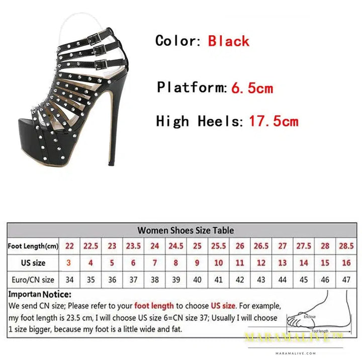 Platform High Heels Sandals - Elegant Summer Footwear for Women