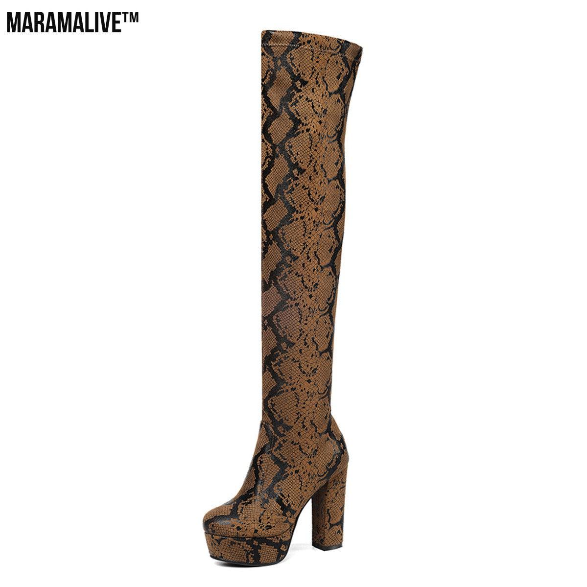 Platform Thick Heel High Heel Over The Knee Boots Women Boots