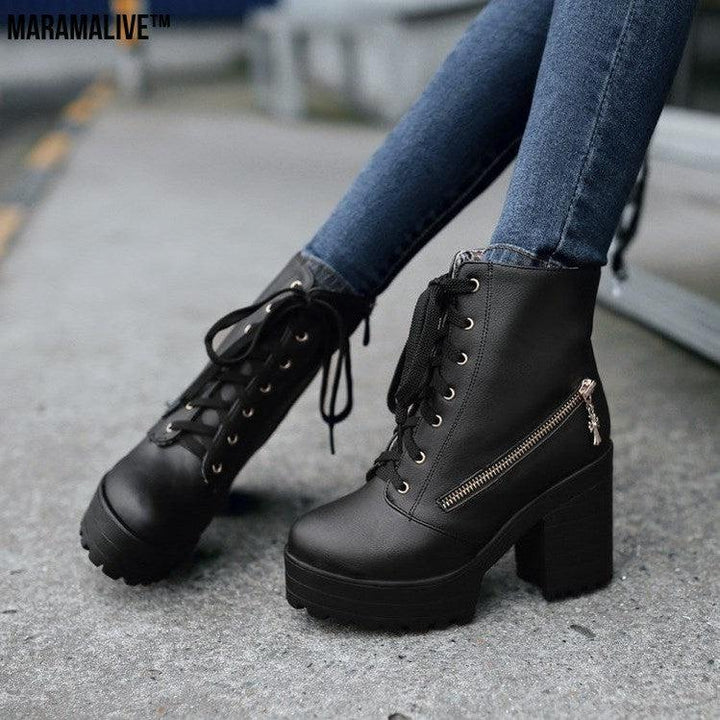 Platform high top boots