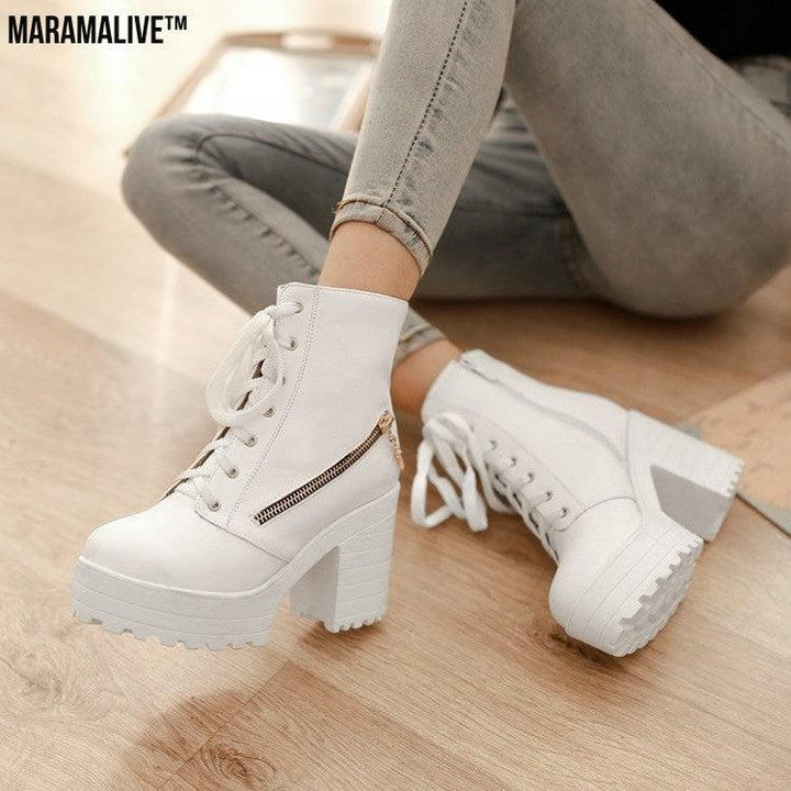 Platform high top boots