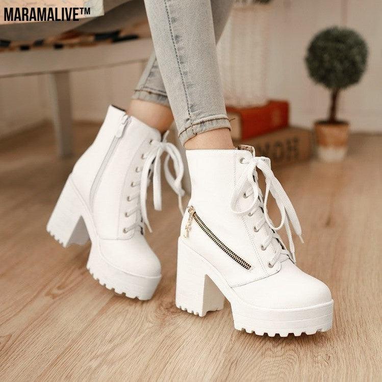 Platform high top boots