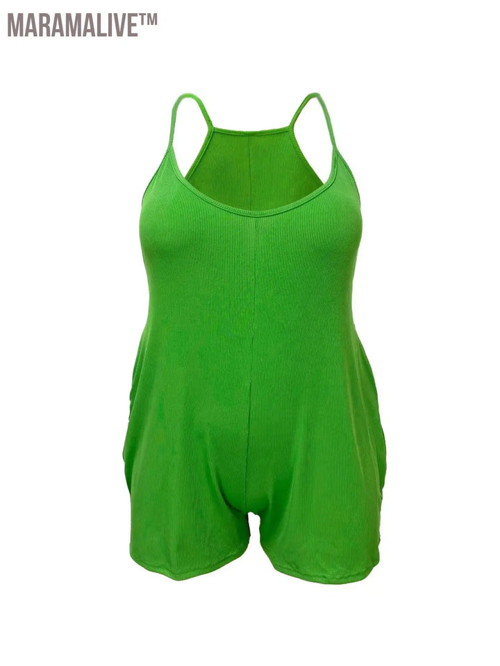 Plus Size Clothes Summer Playsuits Shorts Casual One Piece Rompers Sexy V-Neck Front Bodycon Jumpsuit Fitness Bodysuit Catsuit