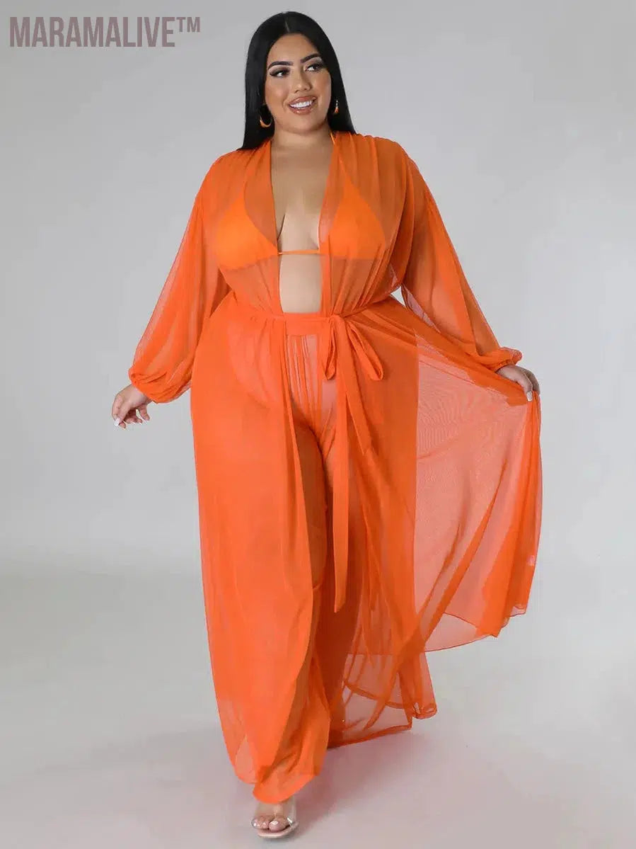 Plus Size Two Piece Sets Women Clothing Mess Bra Top and Pants Wide Leg New In Matching Set