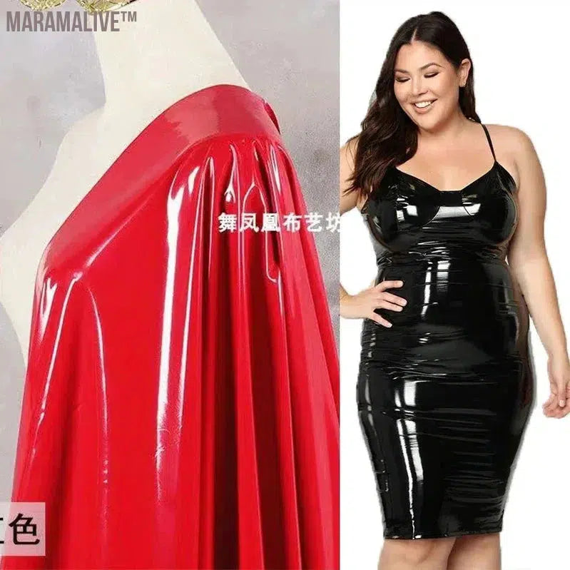 Plus Size Women faux Latex Leather Dress 9XL Ladies Spaghetti Strap Sleeveless Sexy Mini PVC Dress Party 8XL Clubwear 7XL Custom